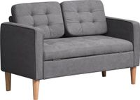 HOMCOM 2-zitsbank - polyester/schuim - 117x62x78 cm - grijs