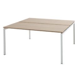 Bisley Bureautafel Quattro desk basic Eiken, wit 1.600 x 1.640 x 740 mm