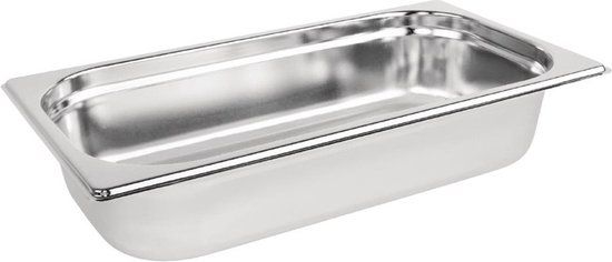 Vogue RVS GN1/3 bak 65mm - Zwart - 2.5L - Vaatwasser/Magnetron/Vriezer/Oven Veilig