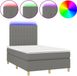 vidaXL Boxspringbed met matras en LED-verlichting, donkergrijs, 120x190 cm, stof