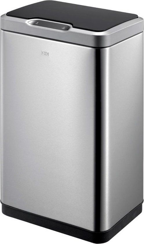 EKO - Mirage Sensor Bin 30 liter - Mat RVS, Zwart - Prullenbak