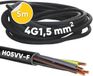 Kalitec 5 meter H05VV-F câble flexible 4x1,5 mm² | 4G1,5 mm² câble d'alimentation avec conducteur de protection | câble PVC pour usage intérieur | câble électrique noir | câble de lampe flexible | câble d'appareil à 4 conducteurs