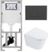 Geberit QeramiQ Dely Toiletset - Diepspoel - Rimless - Inbouwreservoir UP320 - Softclose Zitting - Antraciet Mat Bedieningsplaat