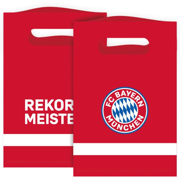 Amscan FC Bayern München Papieren Zakken - 8 Stuks - Rood/Blauw/Wit - 15.8 x 23.6 cm