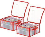 Merkloos / Sans marque Kerst Kerstballen opruimen/opbergen - 2x - opbergbox - 33,5 x 33,5 x 17,5 cm - opbergdoos voor 32x kerstballen