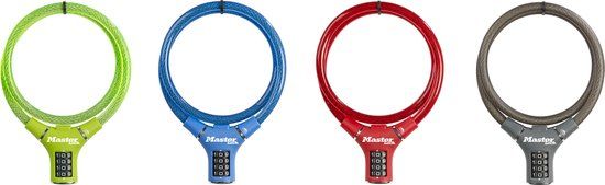 Masterlock KABELSLOT, STAAL, 0,9M, 12MM, KLEUR ASSORTI