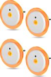 Northpoint LED-nachtlampjes, lumière blanc chaud, set de 2 (1500-1800K), 4 pièces, rond, avec détecteur de mouvement