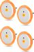 Northpoint LED-nachtlampjes, lumière blanc chaud, set de 2 (1500-1800K), 4 pièces, rond, avec détecteur de mouvement