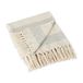 DII Cabana Streep Geweven plaid, Katoen, Grijs & Gebroken Wit, 50x60