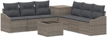 vidaXL Bankstel Grijs en Donkergrijs Poly Rattan en Staal