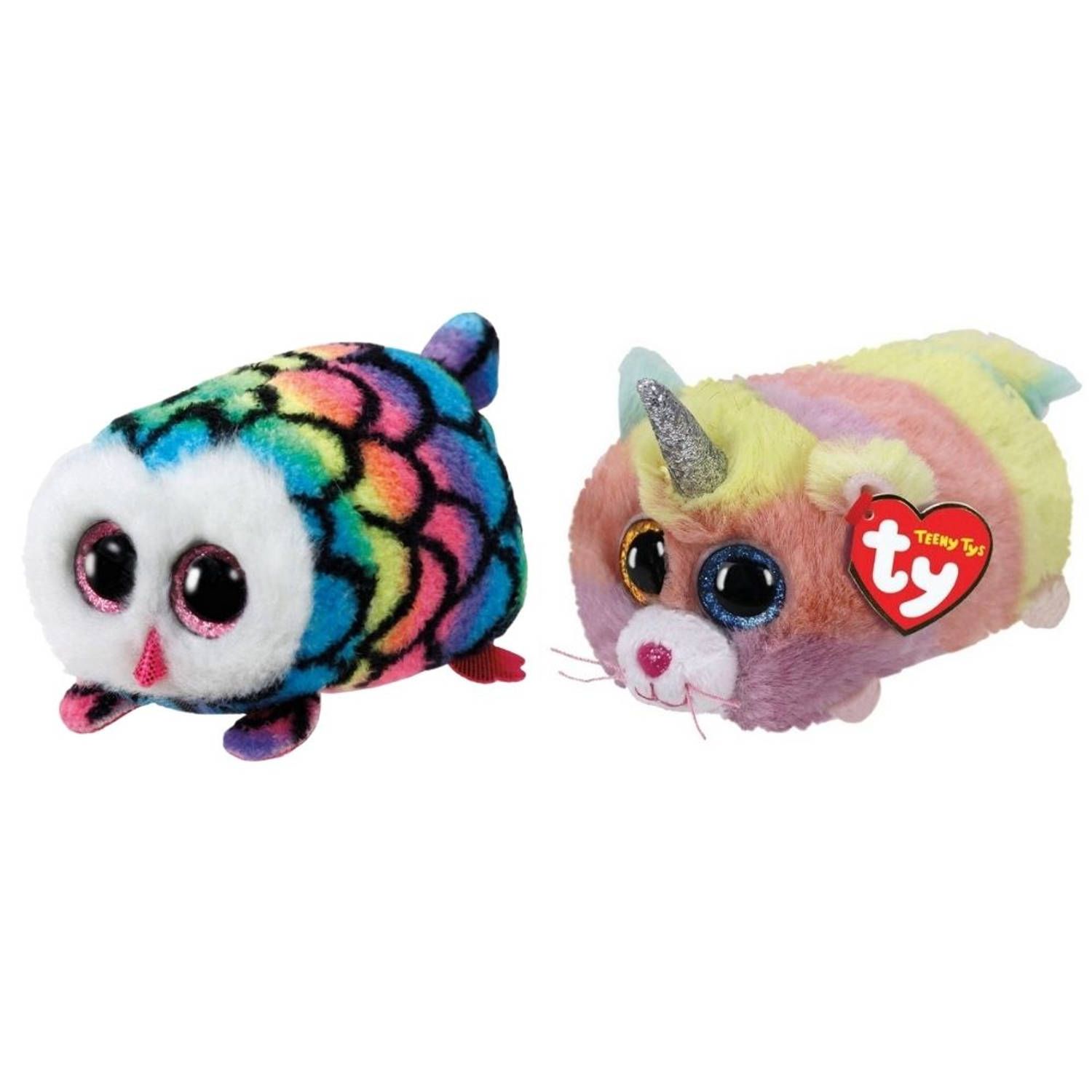 TY - Knuffel - Teeny s - Hootie Owl & Heather Cat