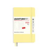 LEUCHTTURM1917 365924 weekkalender & notitieboek zachte kaft pocket (A6) 2023, 12 maanden, vanille, Engels