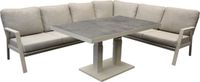 AVH-Collectie Barolo hoek dining loungeset 4-delig aluminium verstelbare tafel latte
