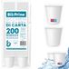BioPrime - 200 stuks - waterbekers van papier 200 ml - bekers 200 ml biologisch afbreekbaar - voor warme dranken, water en dranken - wegwerpbekers.