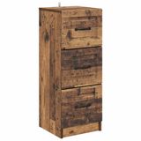 vidaXL Ladekast Oud hout 33 x 34,5 x 87 cm Bewerkt hout