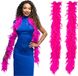 Boland Carnaval verkleed boa met veren - 2x - fuchsia roze - 180 cm