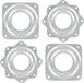 Plaque pivotante rotative - 4 pièces - 72 mm - Inox