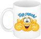 Bellatio Decorations Cadeau koffie/thee mok - duim smiley - top coach/trainer - blauw - 300 ml - keramiek