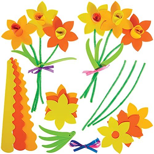 Baker Ross FX463 Narcissenboeket sets - Set van 3, Moederdaggeschenk Knutselsets voor Kinderen