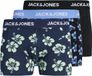 Jack & Jones Boxershorts 3-pack Boxershorts - Mannen - Pageant Blue - Gebloemd - 95% Biologisch katoen, 5% Elastaan - Maat M