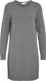 VILA Viril L/S Knit Dress Noos Dames Mini Jurk XS Medium Grey Melange