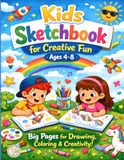 Kids Sketchbook for Creative Fun: Big Pages for Drawing, Coloring & Creativity!