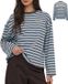ONLY - ONLFREJA L/S STRIPE TOP CC JRS T-shirt femme