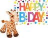 Wild Republic Knuffel giraffe 18 cm - met A5-size Happy Birthday wenskaart