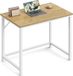 VASAGLE Bureau Klein Computerbureau Kantoortafel Studietafel Slaapkamer 80x50x76cm Moderne Stijl Metalen Frame Natuurlijk Eiken Parelwit LWD038W70