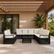 Maison Exclusive - Ensemble de jardin 10 pièces, salon en polyrotin noir