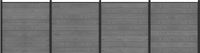 vidaXL Hekset - 699 x 186 cm - WPC en Aluminium - Grijs