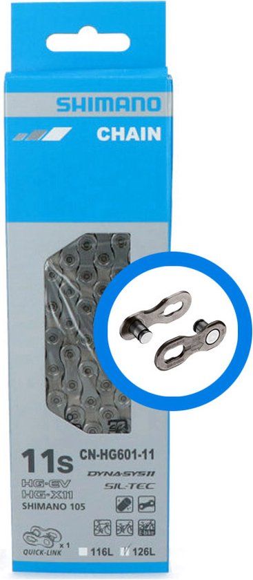 Shimano Ketting 11 speed HG601 105 Race/MTB/E-bike met quick link - 126 schakels