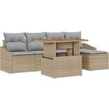 Maison Exclusive - Salon de jardin, 6 pièces. Beige et gris