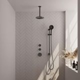 Brauer Gunmetal Edition Thermostatische Regendoucheset Inbouw - Hoofddouche 20 cm - Handdouche 3 Standen - Doucheslang - Geintegreerde Glijstang - Gunmetal