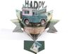 Second Nature Pop Ups Happy Birthday Land Rover - 3D Pop-up Wenskaart