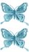 Cosy @ Home Kerstboomversiering Vlinder - 2 stuks - 14 cm - blauw glitter - op clip
