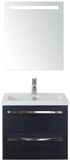 BES LED Seville Badmeubelset 60 cm - Black Oak - Keramische Wastafel Wit Djazz met Sence Spiegel