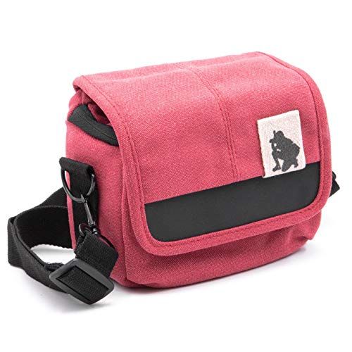 VHBW Camera-tas compatibel met Nikon CoolPix A1000 canvas rood, grijs