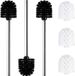 OEM WC-borstelset 6-delig - Met 3 RVS Borstels & Compacte Kop 8 cm - Elegant Design