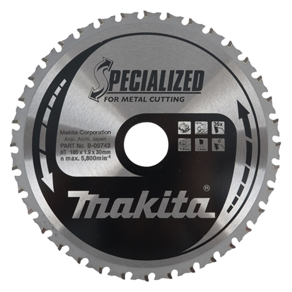 Makita B-09743 Specialized Cirkelzaagblad - 185 x 30 x 36T - Metaal