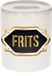 Bellatio Decorations Shoppartners Bv Spaarpot met voornaam Frits - wit - met goud/zwart embleem - 8 x 9 cm - keramiek - met afsluitdop - cadeau verjaardag