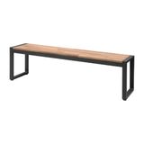 Bolero Acaciahouten Industriële Banken met Stalen Behuizing - 1600x380x(H)450mm - Per 2 Stuks