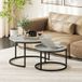 Ensemble de 2 tables basses gigognes empilables, style industriel, pieds en métal gris