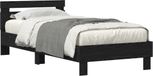 vidaXL Bedframe met hoofdeinde Zwart Eiken 90 x 190 cm Bewerkt hout