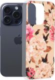 Techsuit Marmeren achterkant voor Apple iPhone 15 Pro - Mary Berry Nude