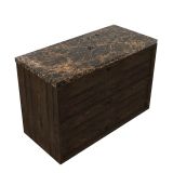 Saniclass Badkamermeubelset - 100x45x63cm - Noche natuurstenen topblad dark emperador - 1 kraangat - 2 lades - mat eiken charcoal