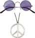 Widmann Hippie Flower Power set de déguisement avec collier peace et lunettes de fête rondes à verres violets