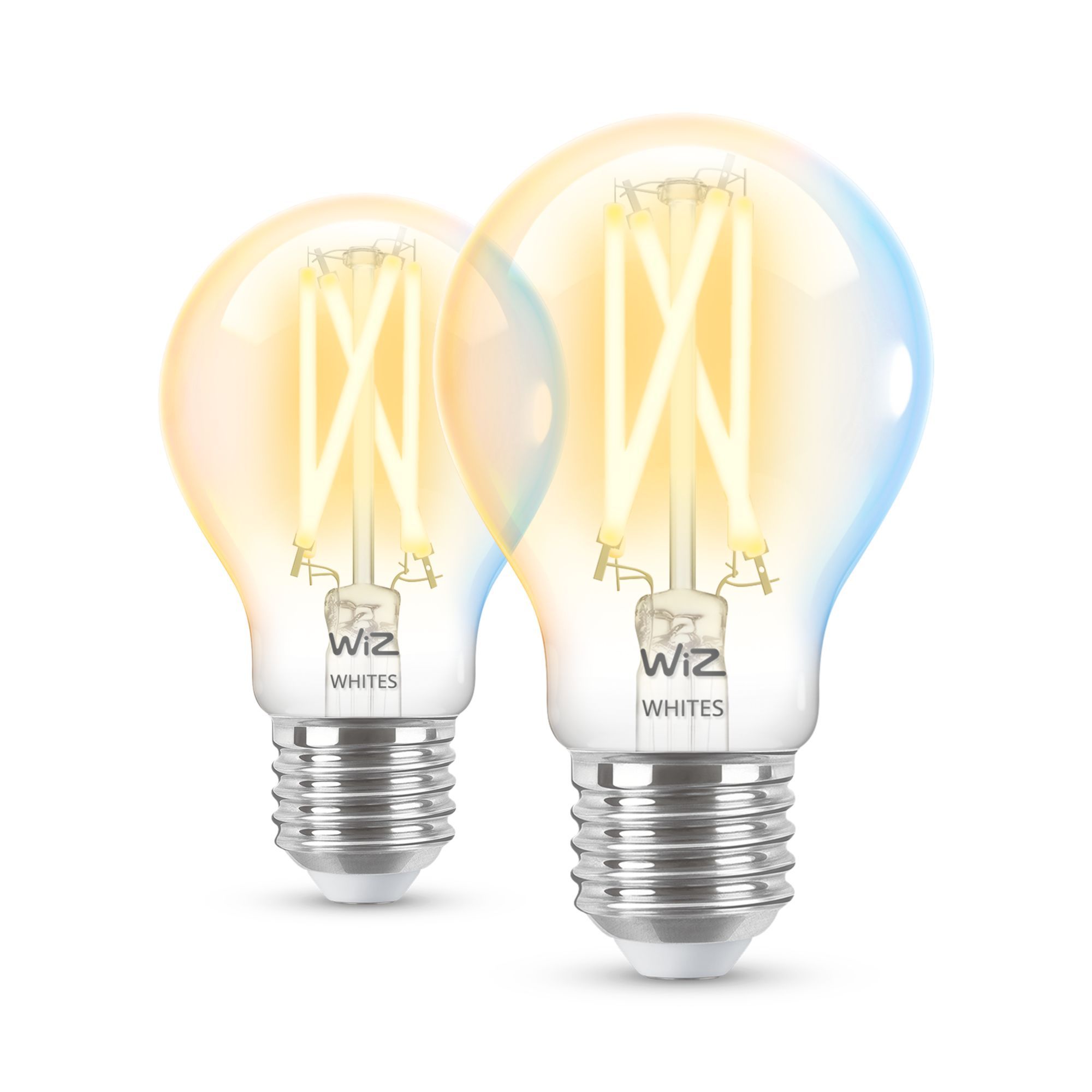 WiZ Smart LED Filament Lamp - E27 - 7W (60W Equivalent) - 2 Pack - Transparant - Wi-Fi
