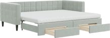 vidaXL canapé-lit avec lit gigogne et tiroirs 90x200 cm velours gris clair