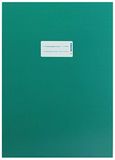 HERMA 19753 Kartonnen notitieboekjes, DIN A4, boekhoezen met tekstveld, van stevig en extra sterk papier, set van 10 stuks, voor schoolschriften, groen